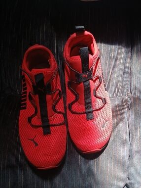 Puma Kids Red and Black Slip-On Athletic Sneakers